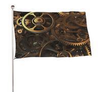 Cool Steampunk Gears Bandiera 61 x 88,9 cm Stampa su entrambi i lati Bandiera da giardino Banner decorativo non sbiadisce Bandiera da cortile con occhielli in ottone Sfondo fotografico da appendere