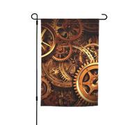 Cool Steampunk Gears Bandiera da giardino 30,5 x 45,7 cm Primavera Estate Autunno Inverno Bandiere Stagionali Bandiere Bifacciali Festività Banner Outdoor Indoor Yard Bandiera per Decorazioni per la