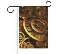 Cool Steampunk Gears Bandiera da giardino su entrambi i lati 30,5 x 45,7 cm, bandiera verticale in lino, bandiere durevoli per la casa per esterni decorative festività