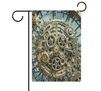 Cool Steampunk Gears Bandiera Giardino Casa Prato Cartello di Benvenuto Banner Doppio Lato Piccole Bandiere Personalizzate per Piscina Cortile Esterno Decorazione Della Parete Della Casa 31 X 47