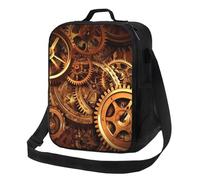Cool Steampunk Gears Borsa per il pranzo per donne e uomini, isolata, riutilizzabile, a prova di perdite, contenitori per alimenti a tracolla, borsa per pasti per lavoro, viaggi all'aperto