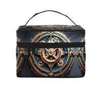 Cool Steampunk Gears, borsa per il trucco da donna, grande capacità, borsa portatile da viaggio per trucchi (22,9 x 16,5 x 15,7 cm) borsa per trucco da ragazza grande