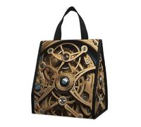 Cool Steampunk Gears Borsa termica per il pranzo per donne e uomini, borsa della spesa riutilizzabile, grande borsa termica a tenuta stagna, pieghevole, portatile, per lavoro, campeggio, picnic