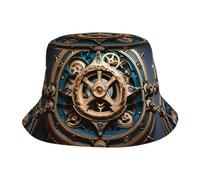 Cool Steampunk Gears Bucket Hat - Cappello da sole pieghevole per esterni, nero