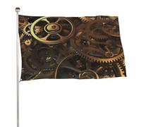 Cool Steampunk Gears Flag 119,4 x 177,8 cm stampato su entrambi i lati bandiera da giardino bandiera decorativa non sbiadisce bandiera da cortile con occhielli in ottone appeso sfondo fotografico per