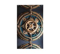 Cool Steampunk Gears Flag.Bandiera decorativa per esterni 0,9 x 1,5 m, striscione verticale in poliestere