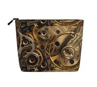 Cool Steampunk Gears Impermeabile Grande Capacità con Cerniera Viaggio di Lavoro Viaggio Casa Multifunzionale Trucco Borsa di Immagazzinaggio Borsa Portamonete, Nero , Taglia unica