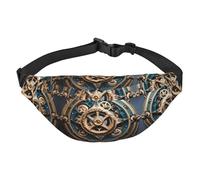 Cool Steampunk Gears - Marsupio da viaggio alla moda, adatto per sport, corsa, ciclismo, viaggi, pesca, per ragazzi, grande, nero, taglia unica
