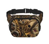 Cool Steampunk Gears - Marsupio unisex regolabile a doppio strato, quadrato, per attività all'aperto, viaggi, corsa, escursionismo, Nero , Taglia unica
