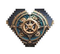 Cool Steampunk Gears Print Building Brick Block Puzzle - Puzzle immagine a forma di cuore, immagine puzzle in legno