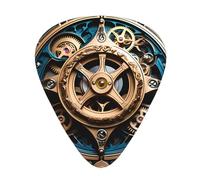 Cool Steampunk Gears, set di plettri stampati, 12 pezzi, sottili, medi e spessi, adatti per chitarra, basso, chitarra elettrica e ukulele