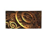 Cool Steampunk Ingranaggi Banner Segno per Esterno Interno Compleanno Sfondo Poster Decorazioni per Feste Forniture Foto Sfondo con Occhielli Bandiera da Parete Personalizzata