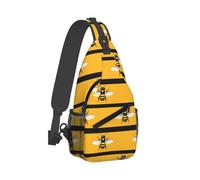 Cool Striped Bee Print Sling Bag per uomini e donne, borse a tracolla borsa da petto zaino per viaggi escursionismo