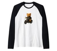 Cool Stylish Teddy Bear Illustration Novelty Graphic Designs Maglia con Maniche Raglan