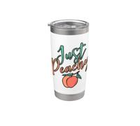 Cool Summer Fruit Retro Just Peachy & keep it Peachy Graphic Bicchiere termico in acciaio inox doppia parete