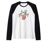 Cool Summer Fruit Retro Just Peachy & Keep it Peachy Graphic Maglia con Maniche Raglan
