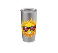 Cool Summer Sun Graffiti Spiaggia Vacanze Vibes Bicchiere termico in acciaio inox doppia parete