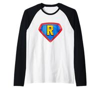 Cool Super R Alphabet Cute Initial Monogram Letter R Graphic Maglia con Maniche Raglan
