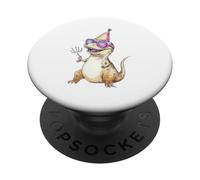 Cool T-Rex Party Dino Celebration Occhiali da sole PopSockets PopGrip Adesivo