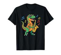 Cool T Rex Suonare Sassofono Dinosauro Musica Divertimento Maglietta