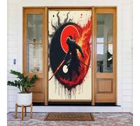 Cool Tai Chi Fire Samurai Stampa No.7 Coperture decorative per porte, striscione decorativo per interni/esterni, primavera, estate, autunno, inverno, Halloween, Natale, decorazioni per la casa