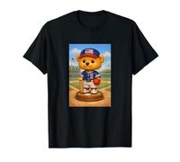 Cool Teddy Bear Baseball Player Illustration Graphic Designs Maglietta