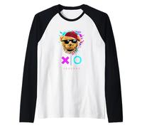 Cool Teddy Bear Boy Illustration Novelty Graphic Designs Maglia con Maniche Raglan