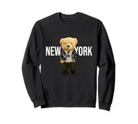 Cool Teddy Bear in New York NYC Illustration Graphic Designs Felpa