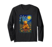 Cool Teddy Bear in The Starry Night Painting Concept Art Maglia a Manica