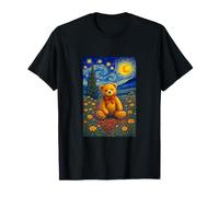 Cool Teddy Bear in The Starry Night Painting Concept Art Maglietta
