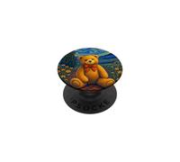 Cool Teddy Bear in the Starry Night Painting Concept Art PopSockets PopGrip Adesivo