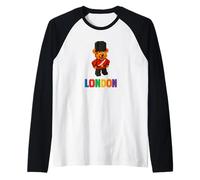 Cool Teddy Bear London King Guard with Blocks Toy Cartoon Maglia con Maniche Raglan
