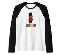 Cool Teddy Bear London King Guard with Blocks Toy Cartoon Maglia con Maniche Raglan