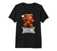 Cool Teddy Bear Man Boxing Fight Style Illustration Graphic Maglietta Premium