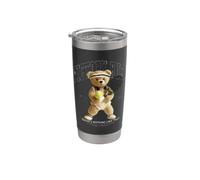 Cool Teddy Bear Playing Tennis Illustration Graphic Designs Bicchiere termico in acciaio inox doppia parete