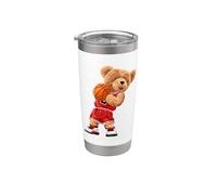 Cool Teddy Bear Plays Basketball Illustration Graphic Design Bicchiere termico in acciaio inox doppia parete