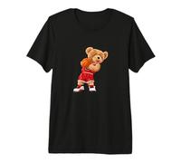 Cool Teddy Bear Plays Basketball Illustration Graphic Design Maglietta Premium