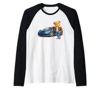 Cool Teddy Bear Sport Car Adventure Maglia con Maniche Raglan