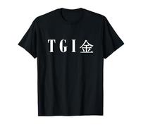 Cool TGIF Grazie a Dio è Venerdì in Kanji Giapponese Maglietta