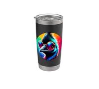 Cool Tie Dye Cassowary Sunglasses Bird Illustration Art Bicchiere termico in acciaio inox doppia parete