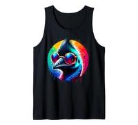 Cool Tie Dye Cassowary Sunglasses Bird Illustration Art Canotta