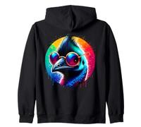 Cool Tie Dye Cassowary Sunglasses Bird Illustration Art Felpa con Cappuccio