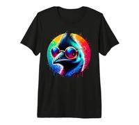 Cool Tie Dye Cassowary Sunglasses Bird Illustration Art Maglietta Premium