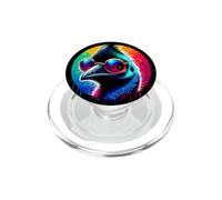 Cool Tie Dye Cassowary Sunglasses Bird Illustration Art PopSockets PopGrip per MagSafe