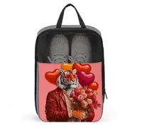 Cool Tiger - Borsa porta scarpe con palloncini a forma di cuore e rose, per viaggi e uso quotidiano, anti-polvere, porta scarpe da golf
