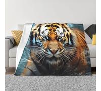 Cool Tiger Coperta e copriletto, ultra morbida, in micropile, leggera, in flanella, per aria condizionata, per tutte le stagioni, calda coperta per letto, divano, 152,4 x 127 cm