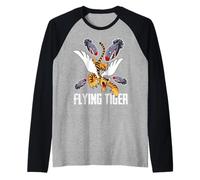 Cool Tiger Flying Novelty Graphic Outfit Tees & Cool Designs Maglia con Maniche Raglan