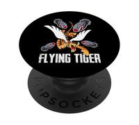 Cool Tiger Flying Novelty Graphic Outfit Tees & Cool Designs PopSockets PopGrip Adesivo