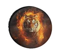 Cool Tiger in Flame Coperture per pneumatici impermeabili anti UV 30 pollici Single Axle Wheel Covers per RV Truck SUV Rimorchio Universale per tutte le stagioni
