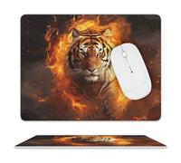 Cool Tiger in Flame Tappetino per mouse impermeabile e antiscivolo, tappetino per mouse portatile, comodo, per desktop, casa, ufficio, laptop